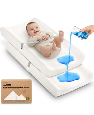 2-Pack Isla Waterproof Changing Pad Covers for Boy, Girl, 32x16 Soft Nursery Baby Changing Table Pad Cover Sheets