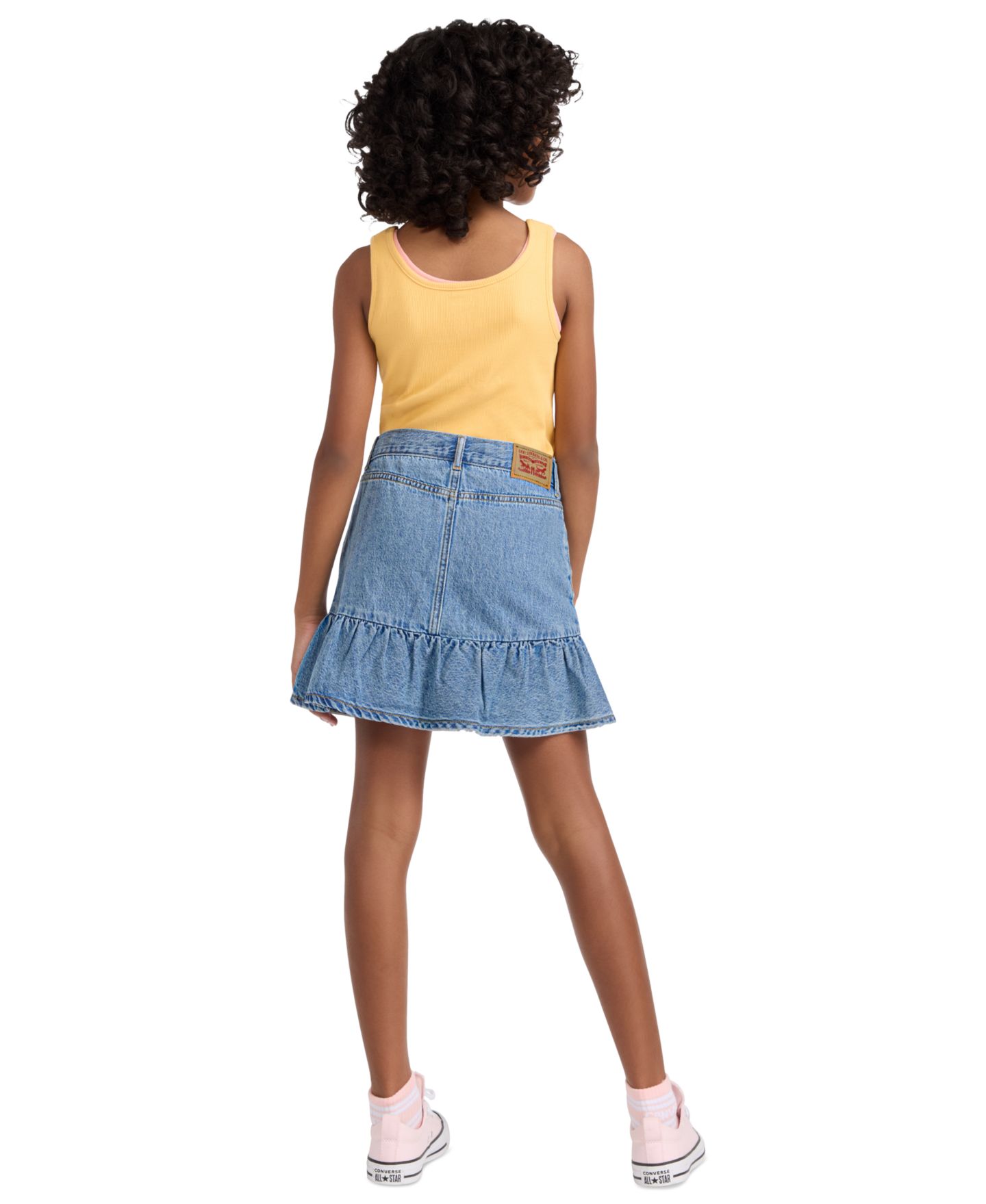 Юбка Levi's Flounce Mini Skirt для девочек, цвет: Средний синий — фото 10