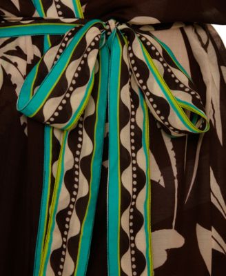 Women's V-Neck Kimono Maxi Duster Cover-Up