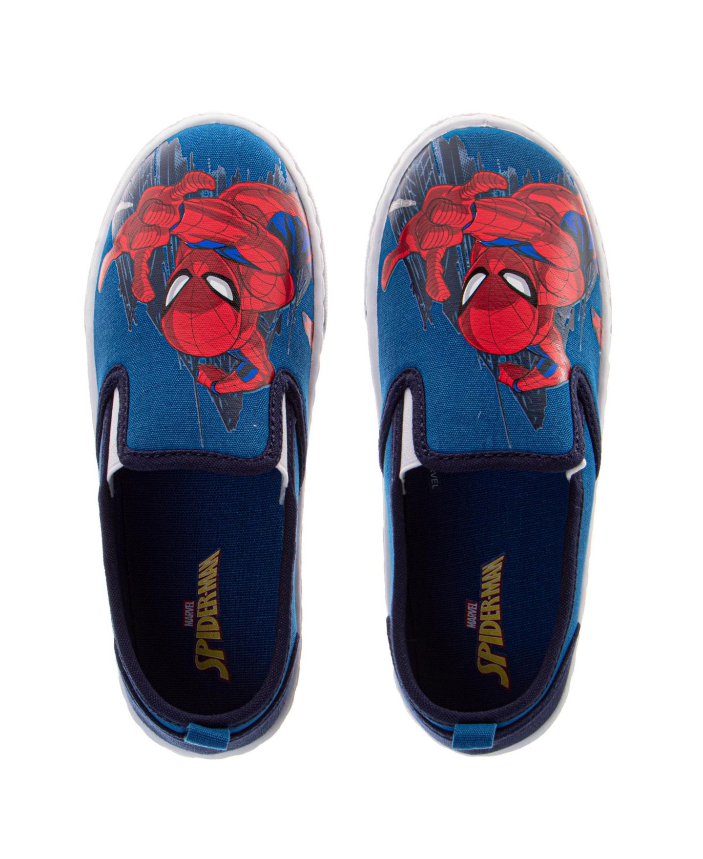 Детские кроссовки Spider-Man Boys Marvel City Guardian Slip On Canvas Shoes (Big 13-4), цвет: Тёмно-синий красный — фото 6