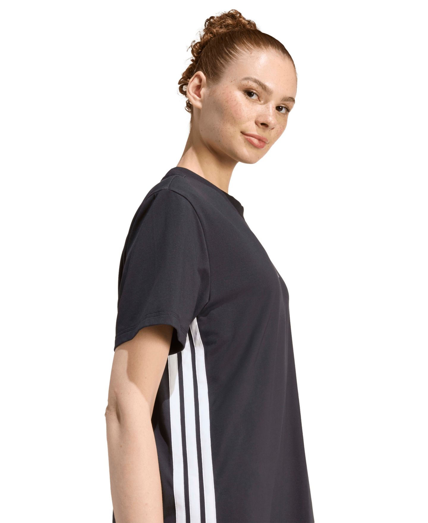 Женское платье adidas 3-Stripes Crewneck T-Shirt, цвет: Чёрный — фото 3