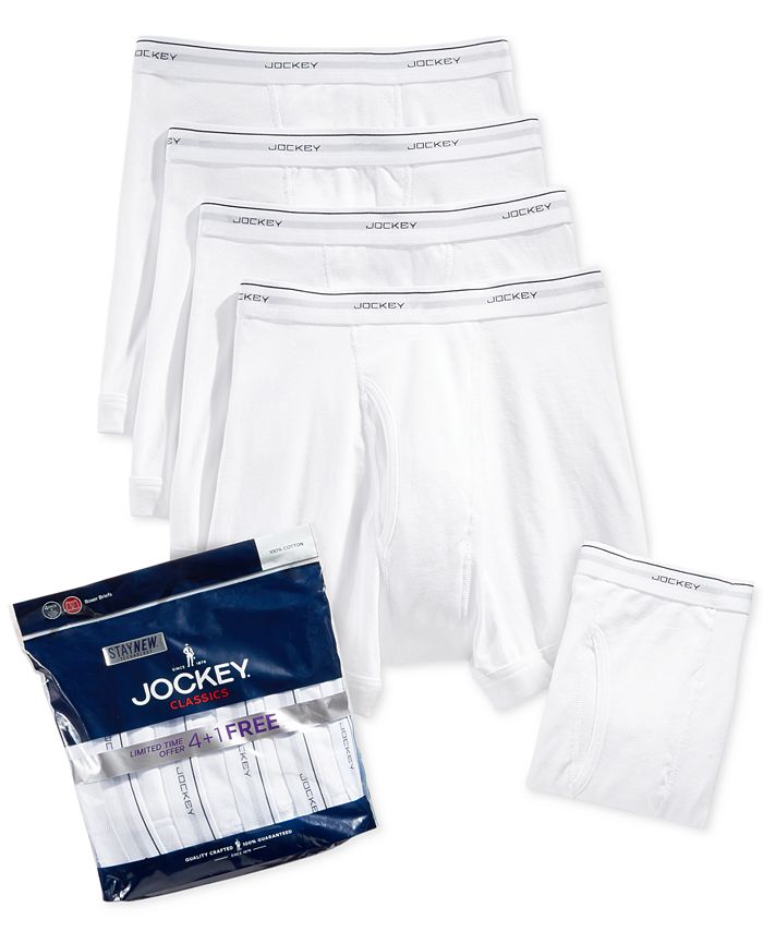 Jockey 4 Pack Cotton Full Rise Briefs +1 Bonus Pair : : Clothing,  Shoes & Accessories