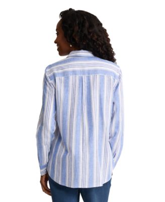 Women's Long-Sleeve Linen-Blend Oversized Shirt