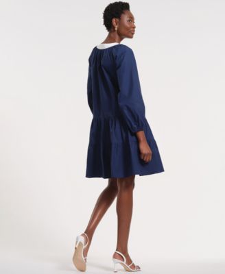 Women's Long-Sleeve Tiered Midi Dress