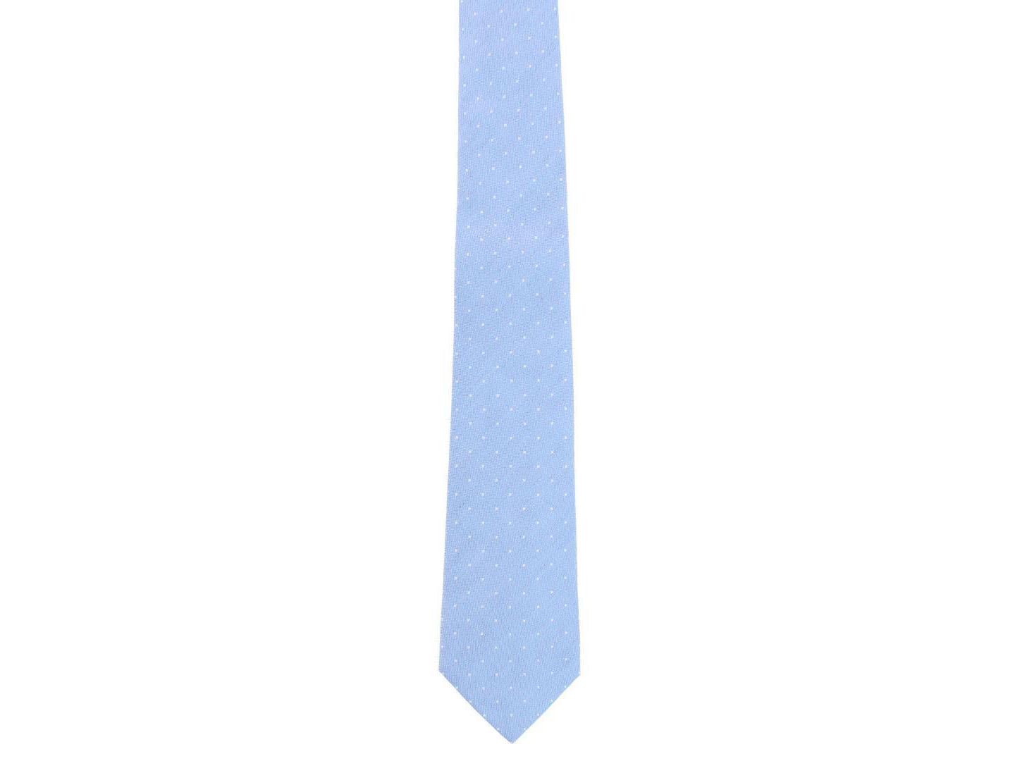 Мужские галстуки TRAFALGAR Churchill Chambray Polka Dot Linen Blend Necktie, цвет: Синий — фото 2