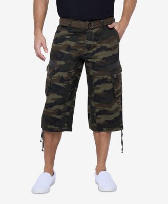 X RAY Big & Tall XRAY Belted Below Knee Long Cargo Shorts
