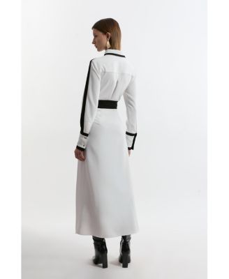 Women's Belted Midi Shirt Dress
