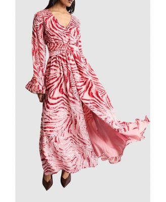 Women's Burnout Velvet Plunge Maxi Dress