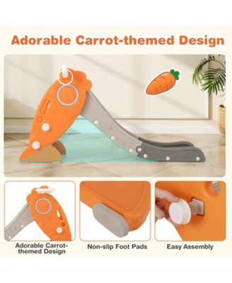 4-in-1 Indoor Kids Slide with Basketball Hoop & Rings, Ages 3+