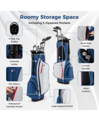 Men s Left-Handed Complete Golf Club Set with Stand Bag, Lightweight & Portable
