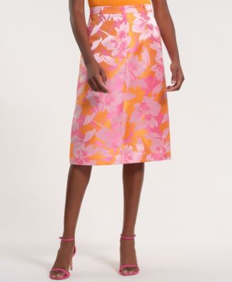 Women's Pull-On Midi Floral Skirt