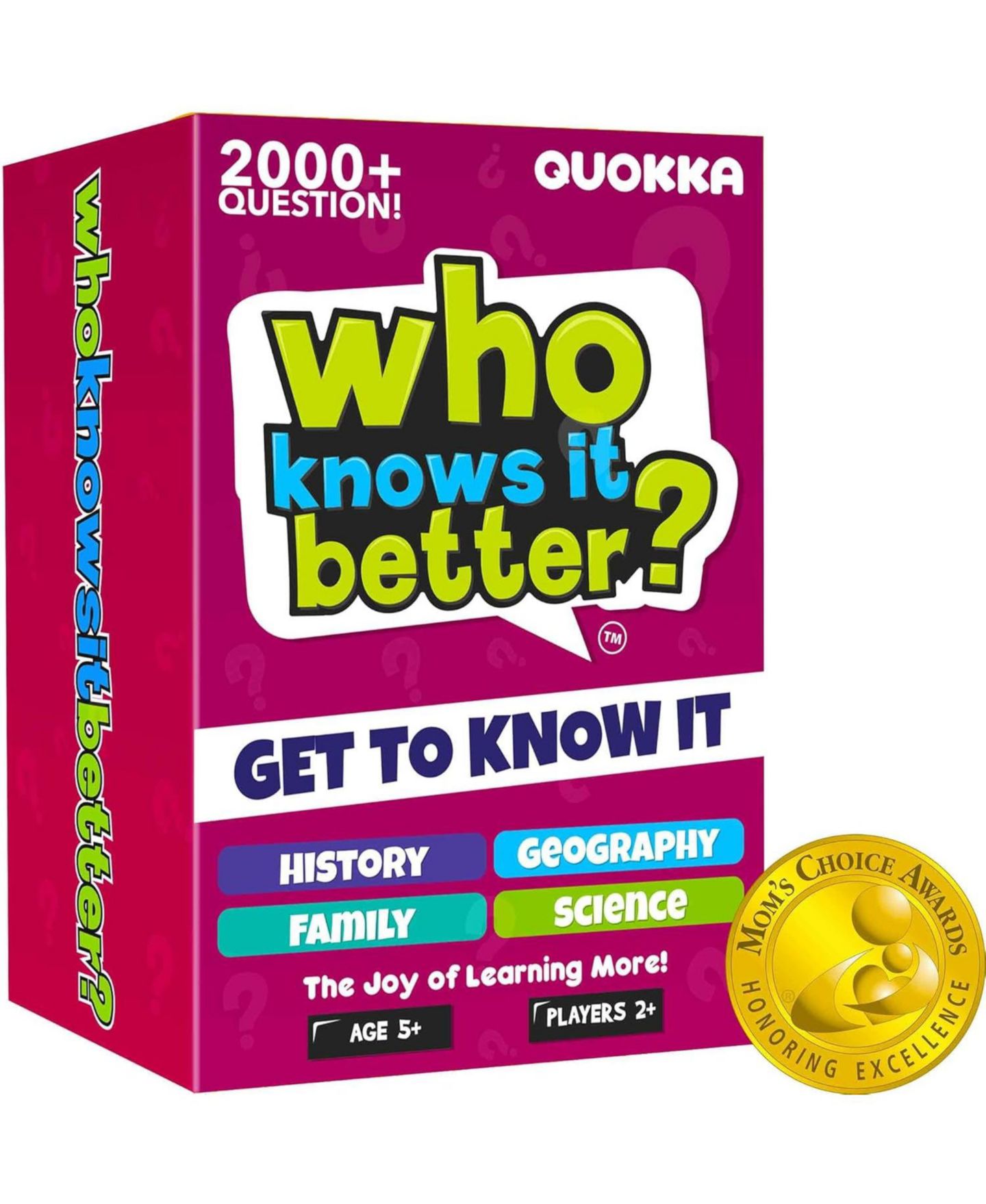 Детская карточная игра Quokka Who Knows Me Better 500+ Questions Card Game, Ages 8+, цвет: 4 Games Set — фото 1
