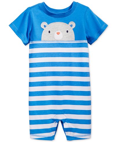 First Impressions Baby Boys' Stripes & Bear Sunsuit, Only at Macy's
