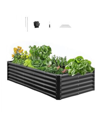 6x3x1.4 ft Galvanized Metal Raised Garden Bed