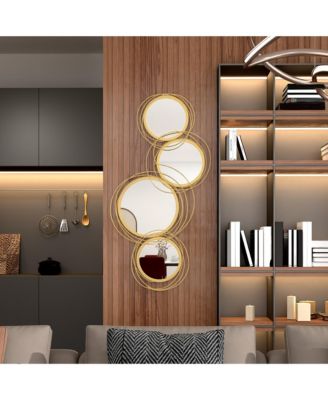 Metal Wall Art 42.25" in Round Wall Mirror,