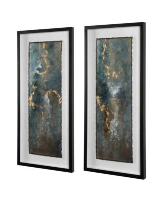 Glimmering Agate Framed Prints, Set of 2