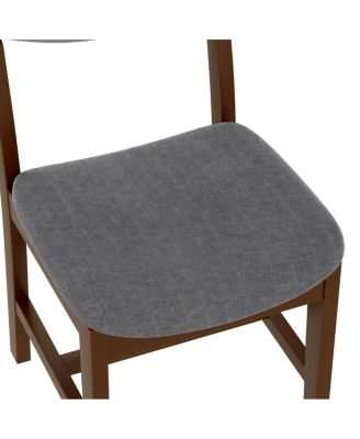 4-Piece Rustic Farmhouse Dining Chair - Solid Wood Fabric Cushion