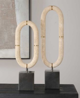 Oval Fusion Sculptures, Set of 2