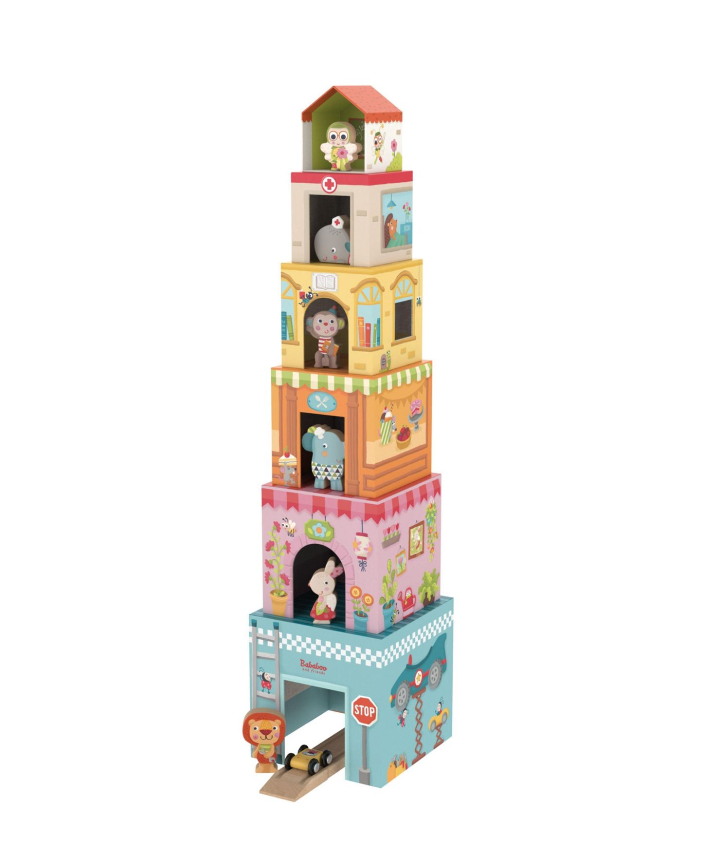 Детский конструктор Bababoo and friends Tower House 11-Piece Building Set, Ages 18 Months+ — фото 1