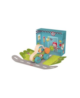 Lion Bababoo Racecar Wooden Push Along My First Car Toy