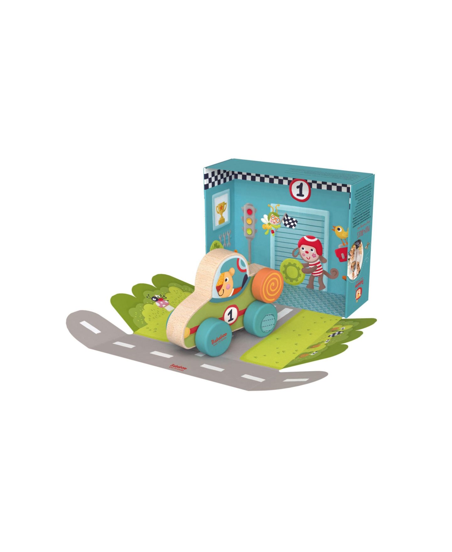Детская игрушка Bababoo and friends Lion Wooden Push-Along Racecar Toy, цвет: Open Miscellaneous — фото 2