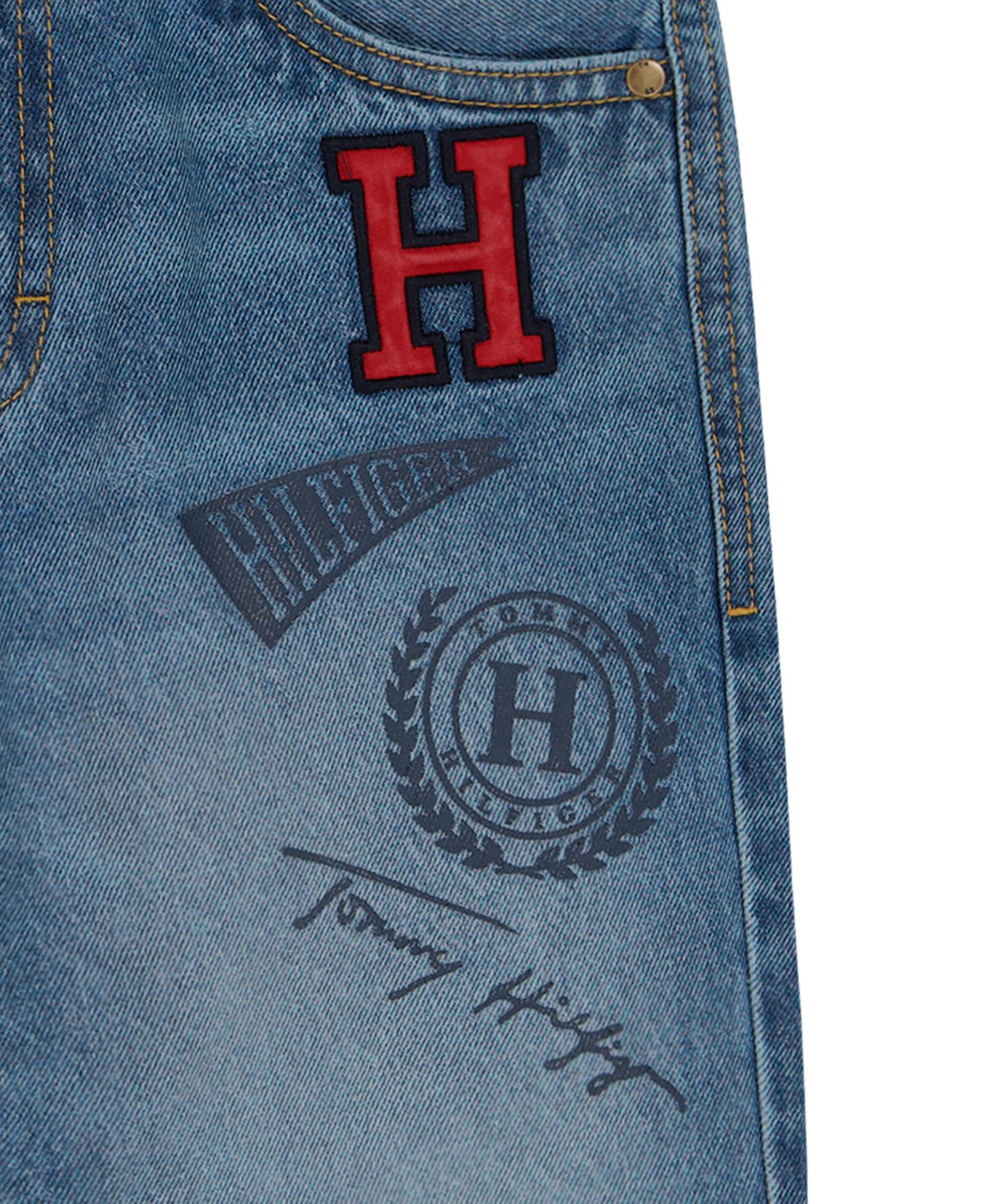 Шорты Tommy Hilfiger Varsity Regular Fit Denim Shorts для мальчиков, цвет: Missouri — фото 9