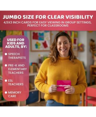 Flash Cards for Kids and Babies - High Contrast, Vocabulary, Emotions and Action Verbs Learning Cards Set