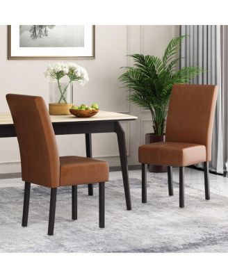 Upholstered Armless Dining Chairs with T-Stitch Design
