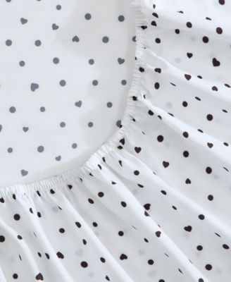 Polka Dot Heart Printed Microfiber 4-Pc. Sheet Set, Full