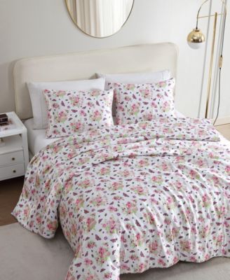 Queen Bee Floral Bouquet Satin 2-Pc. Duvet Cover Set, Twin