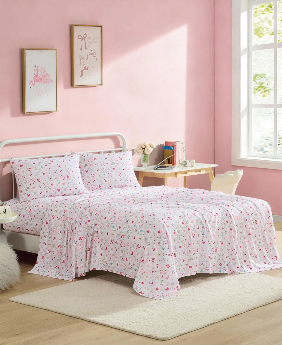 Betsey Johnson Pretty Tiles Microfiber 4-Pc. Sheet Set