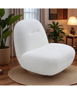 Luxury Modern Swivel Accent Chair, Boucle Rotating Sofa Chair, Minimalist Cloud Chair