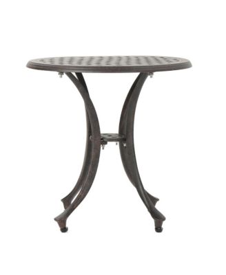 Cast Aluminum Bronze Finish Lattice Design Side Table