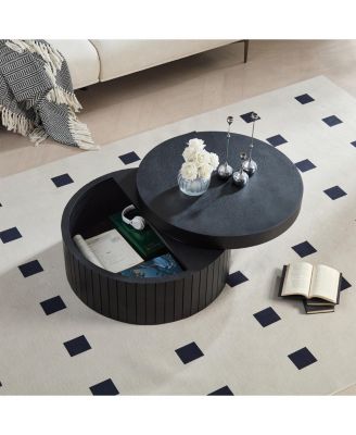 Modern Round Coffee Table with Storage Accent Tea Table