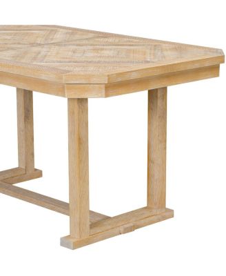 6 Piece Rubberwood Wood Grain Tabletop & Soft Cushion Dining Set