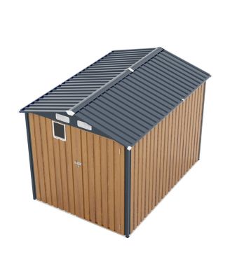 6×8FT Steel Clear Window Lockable Outdoor Storage Shed