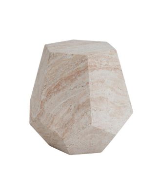 Lightweight Concrete/Travertine Hexagonal Side Table