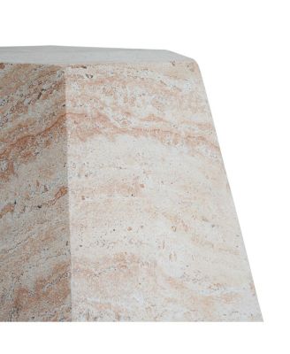 Lightweight Concrete/Travertine Hexagonal Side Table