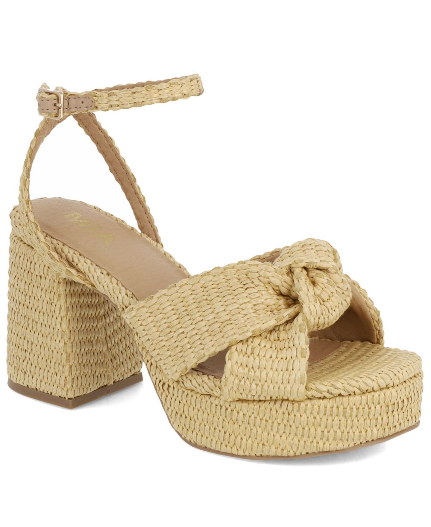 Женские сандалии MIA Reese Woven Knot Platform Dress Sandals, цвет: Натуральный — фото 1