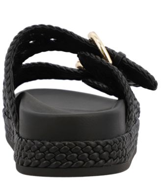 Women's Trendy Woven Double Buckle Slide Sandals