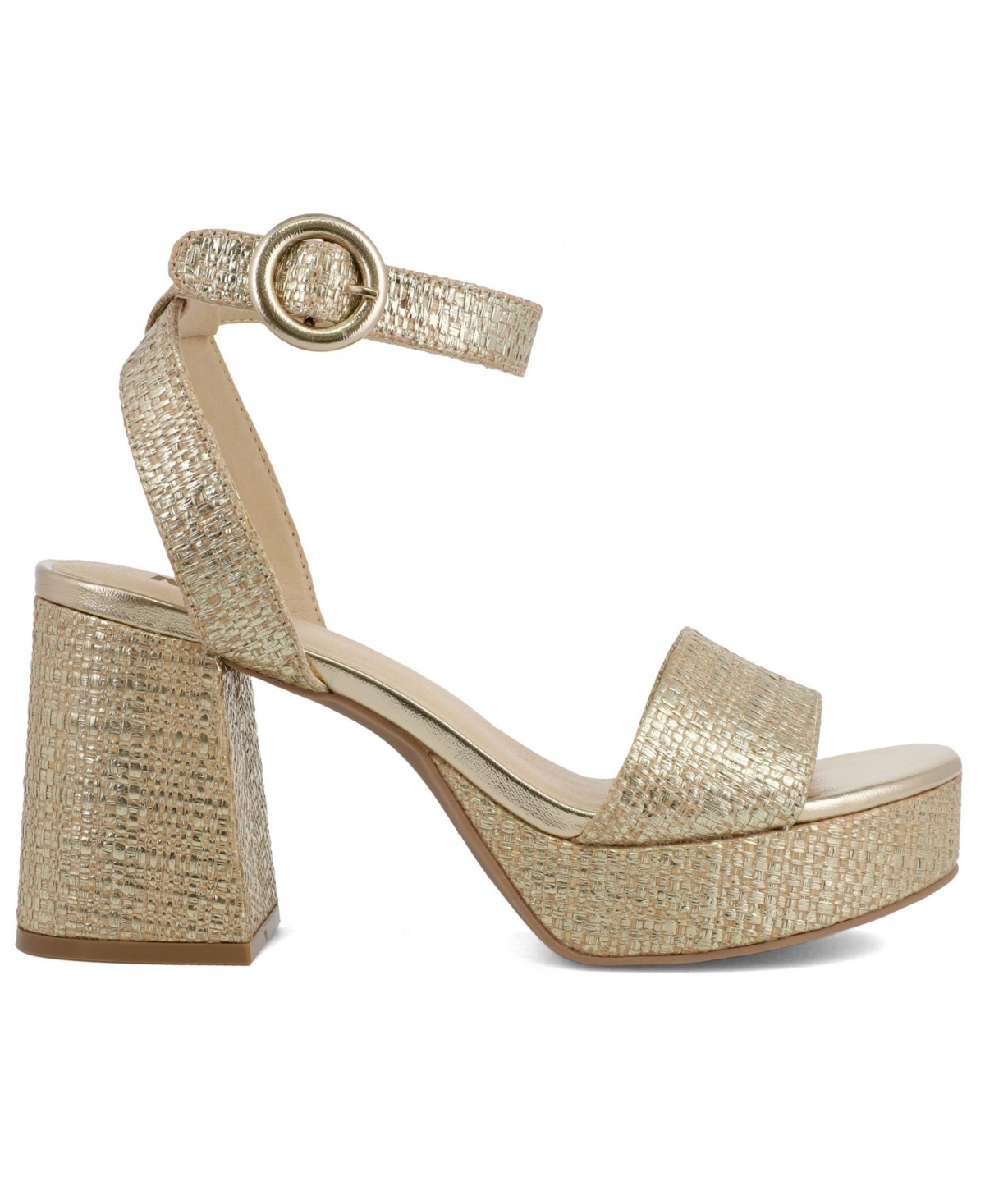 Mia Women's Renee Raffia Block Heel Platform Sandals