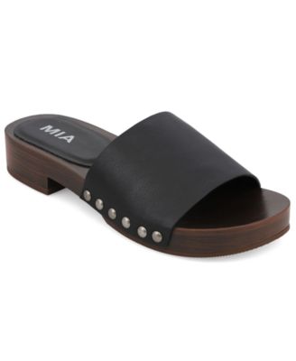 Women's Lanell Low Block Heel Studded Slide Sandals