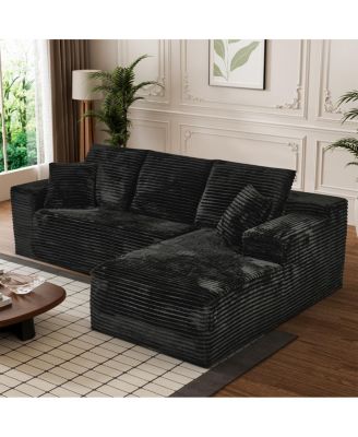 Modular Rabbit Hair Cloud Sofa - L-shaped, recliner, minimalist sleeper