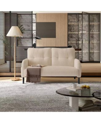  Comfortable monochrome corduroy double sofa for living rooms & bedrooms