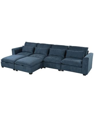 U-shaped Modular Corner Sofa with Two Ottomans