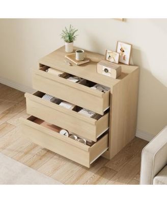 3 Drawer Nightstand for Bedroom, 30in Tall Small End Side Table with Large Storage & Anti-Tip Design