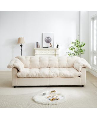 Chenille Modern Comfort Deep Seat Sofa