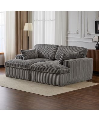 Double Chaise Lounge Indoor, Oversized Upholstered Sleeper Cloud Couch