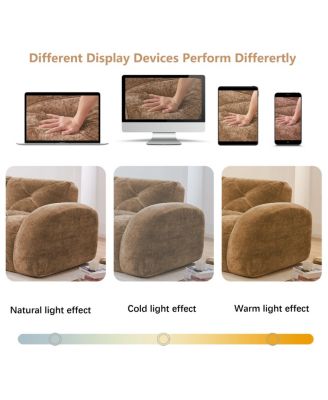 Camel L-Shaped Velvet Sofa with Tufted Design, Ergonomic, High-Density Sponge, No Assembly