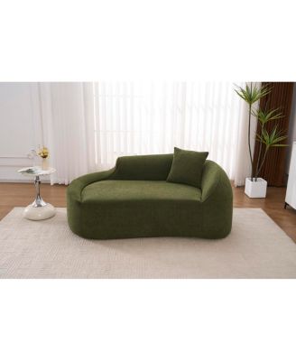 Compression Curved Chaise Longue Indoor, Modern Chenille Loveseat Couch